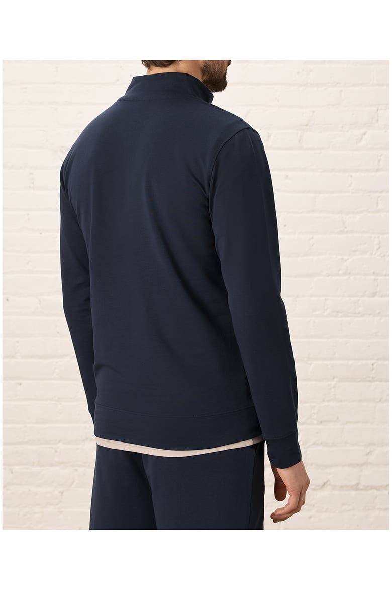 Organic Cotton Stash French Terry Quarter Zip, Alternate, color, Midnight Blue