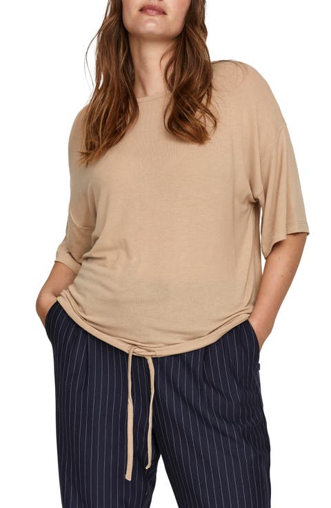Short Sleeve Drawstring Top