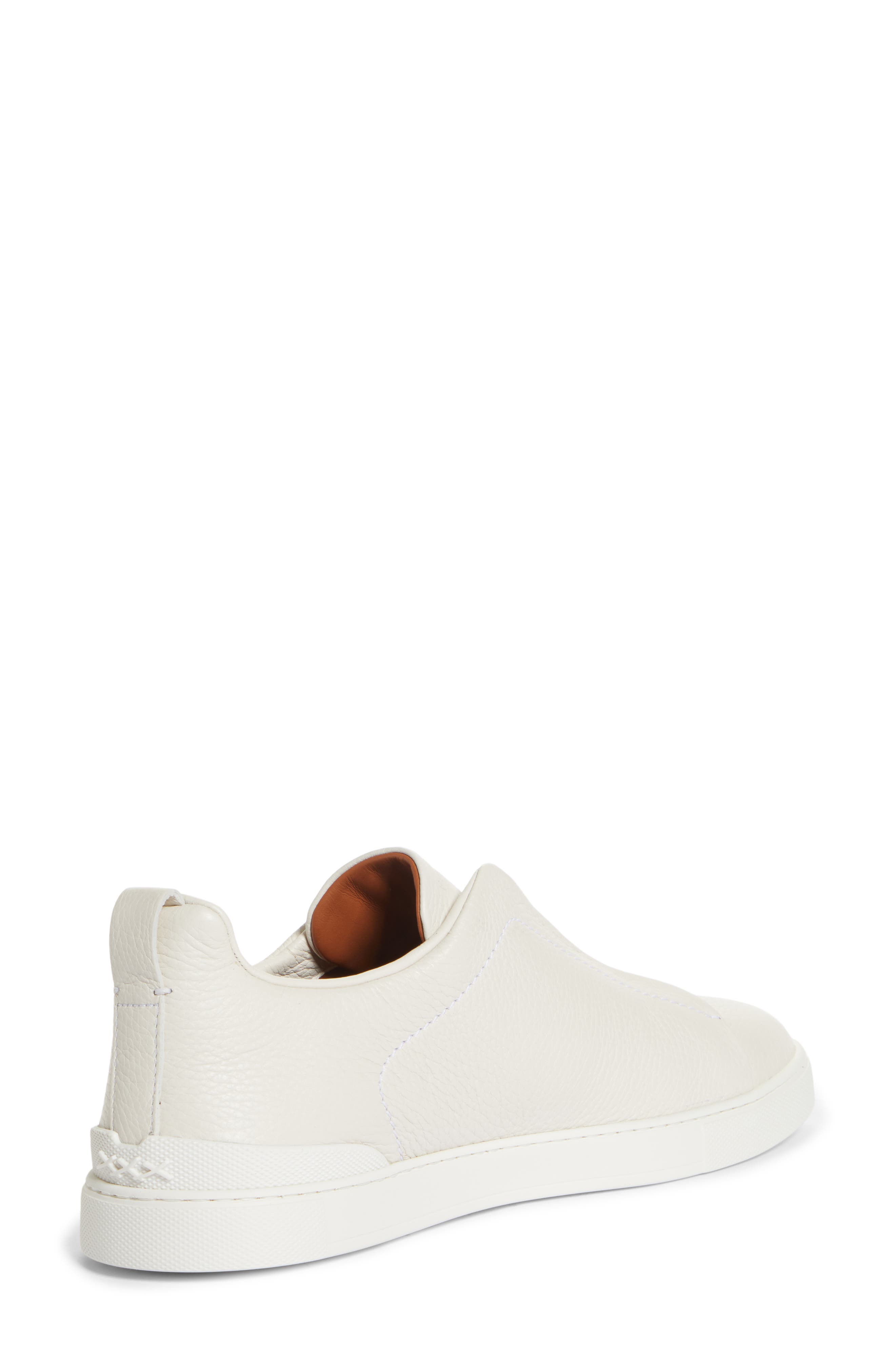 ZEGNA Triple Stitch Deerskin Leather Slip-On Sneaker, Alternate, color, 