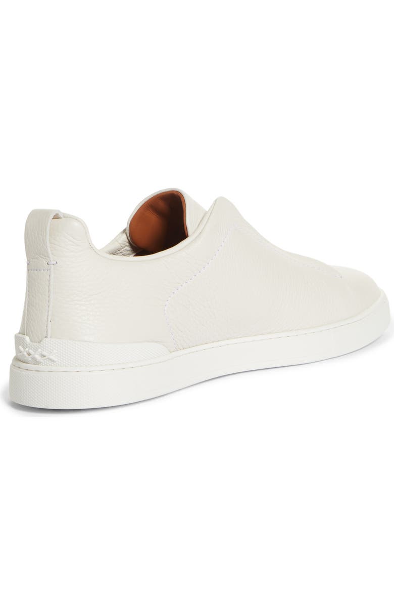 ZEGNA Triple Stitch Deerskin Leather Slip-On Sneaker, Alternate, color,