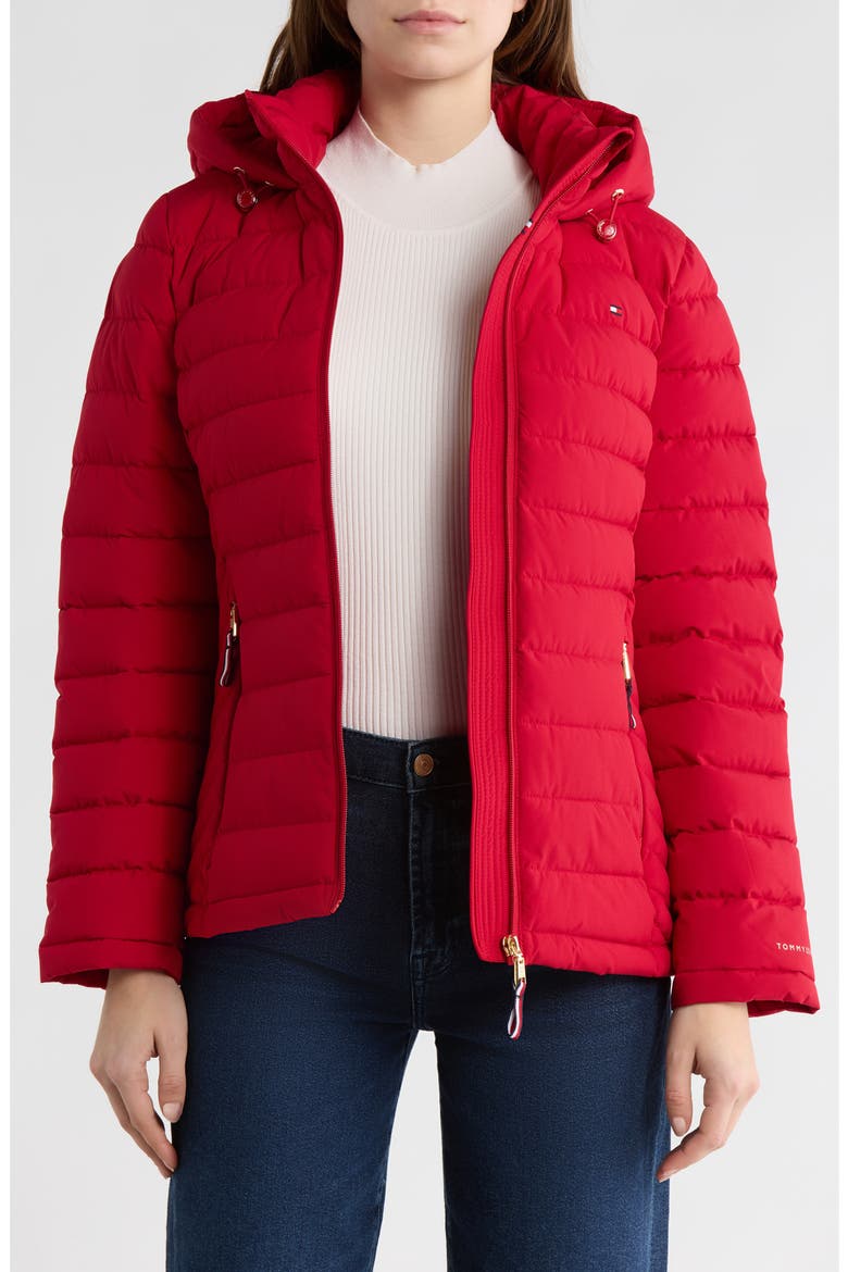 Stretch Water Resistant Quilted Jacket, Alternate, color, CRIMSON