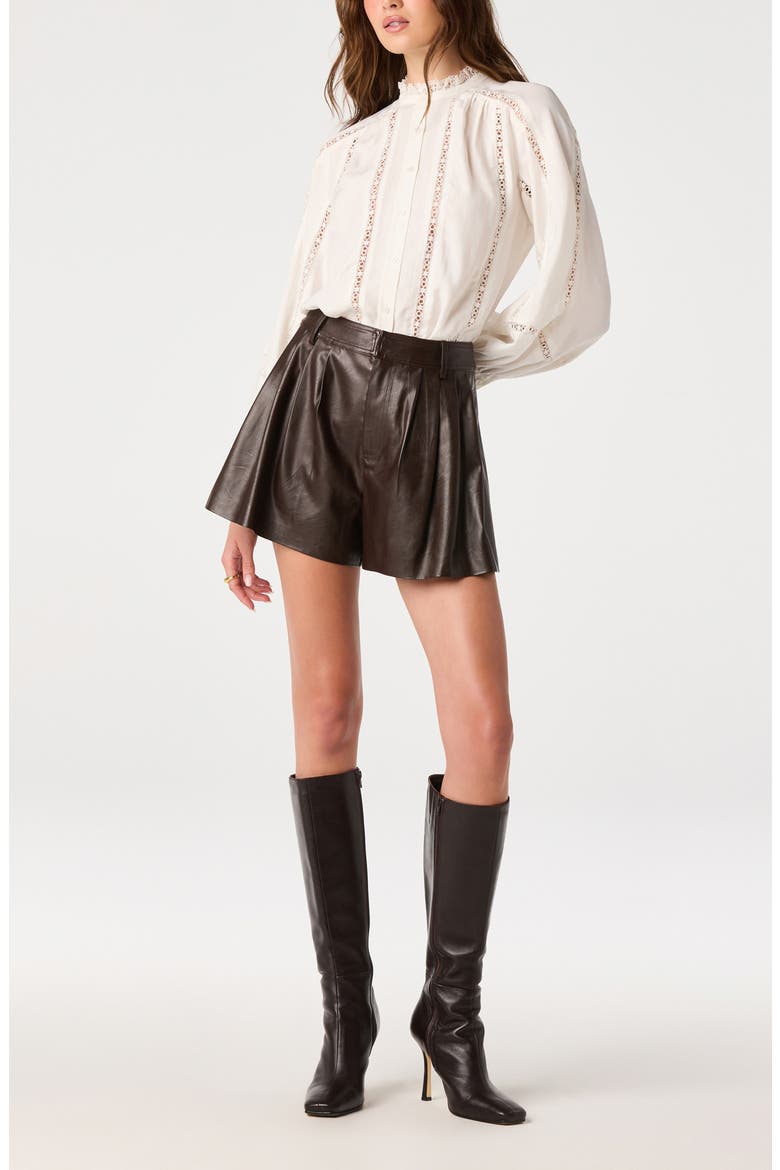 Edith Lace Detail Button-Up Shirt, Alternate, color, OFF WHITE