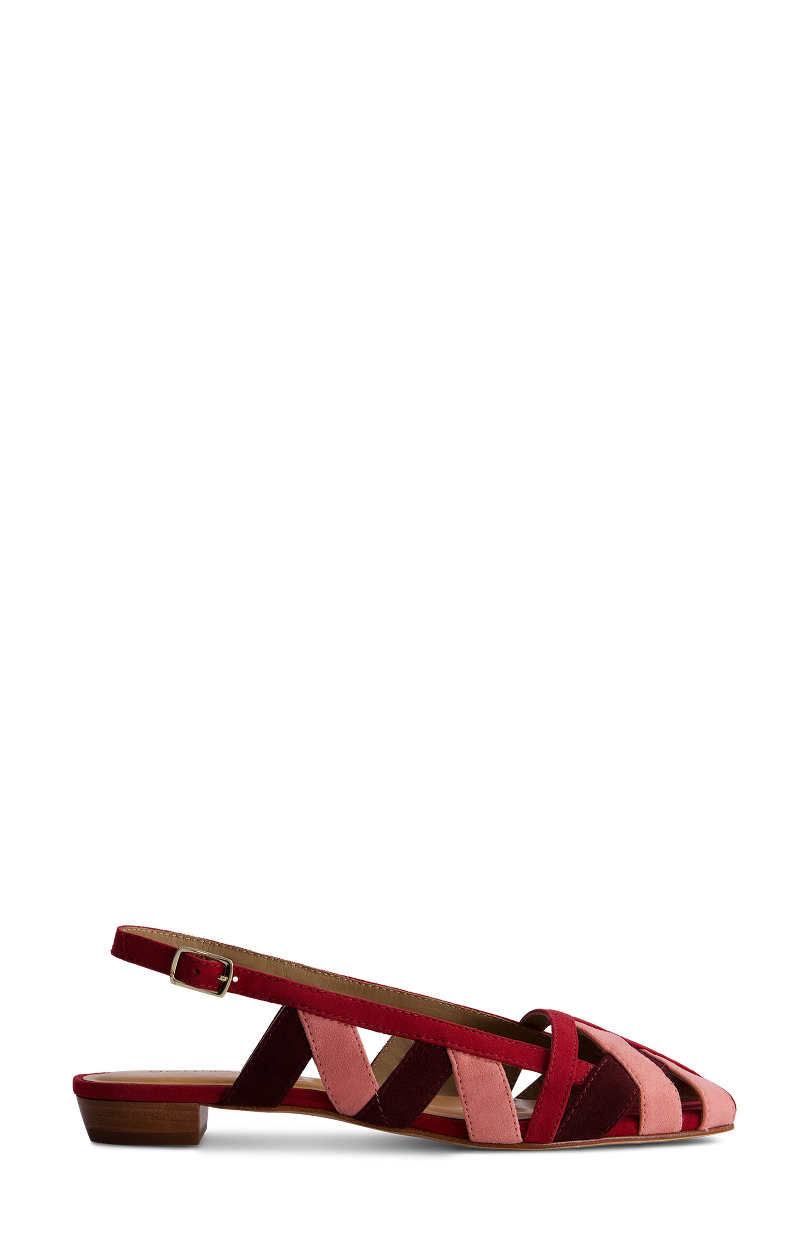 Bernardo Footwear Glinda Slingback Flat, Alternate, color, Rosewood/ Petal/ Aubergine