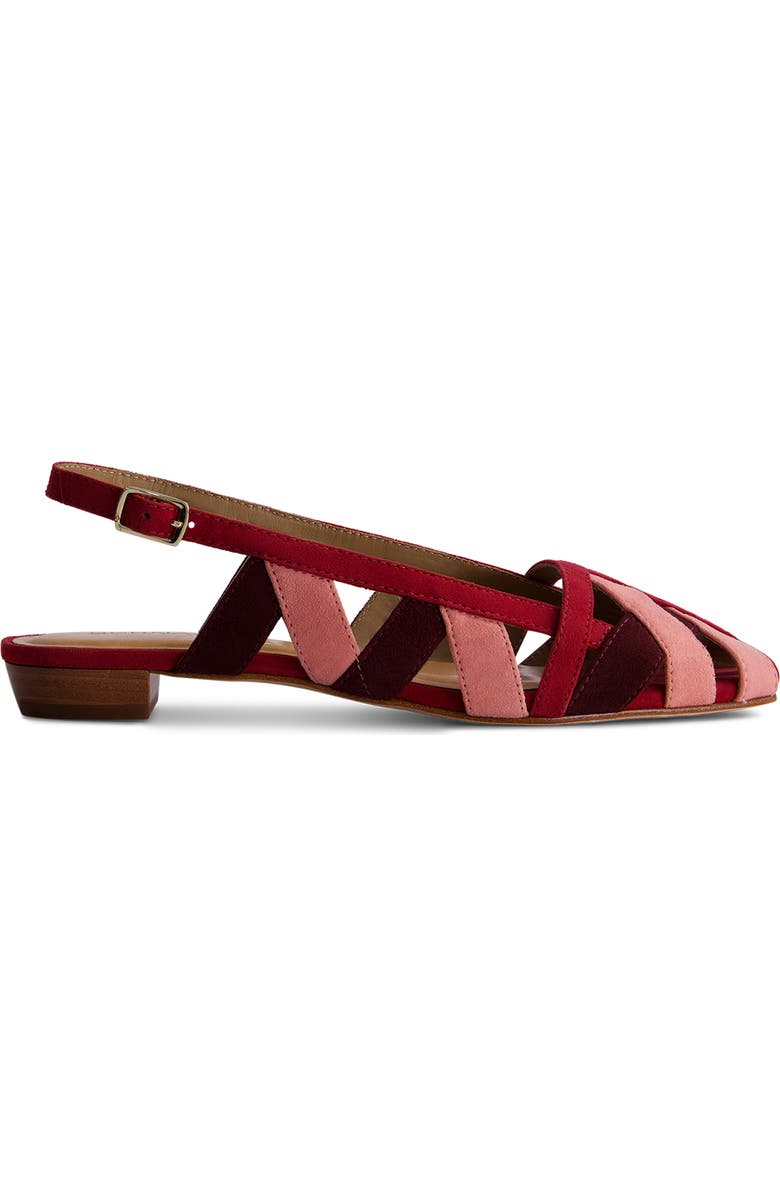 Bernardo Footwear Glinda Slingback Flat, Alternate, color, Rosewood/ Petal/ Aubergine