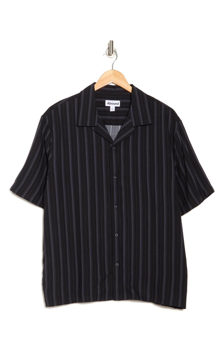 Abound Stripe Camp Shirt, Alternate, color, Black- Grey Bill Stripe