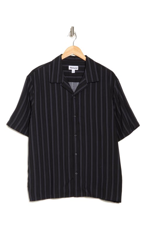 Abound Stripe Camp Shirt In Black