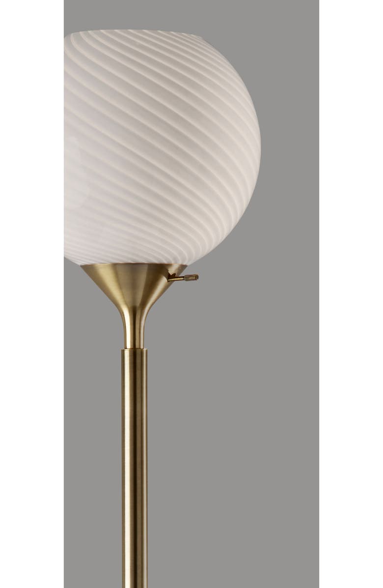 ADESSO LIGHTING Swirl Antiqued Brass Torchiere Floor Lamp, Alternate, color, Antique Brass