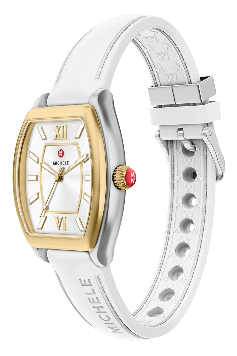 Relevé Sport Mid Silicone Strap Watch, 32mm, Alternate, color, WHITE