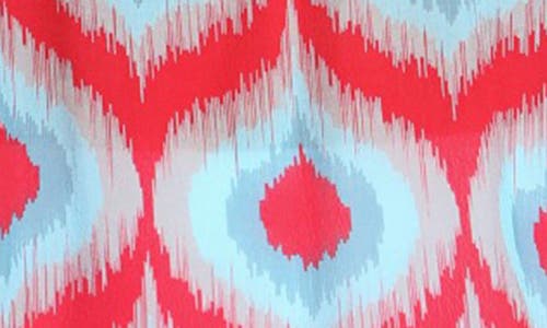Apny Ikat Print Blouson Sleeve Top In Red Multi