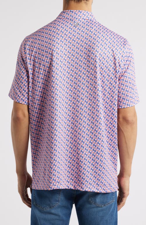 Johnston & Murphy Xc4® + Cool Degree™ Mini Martini Print Performance Golf Polo In Pink Multi