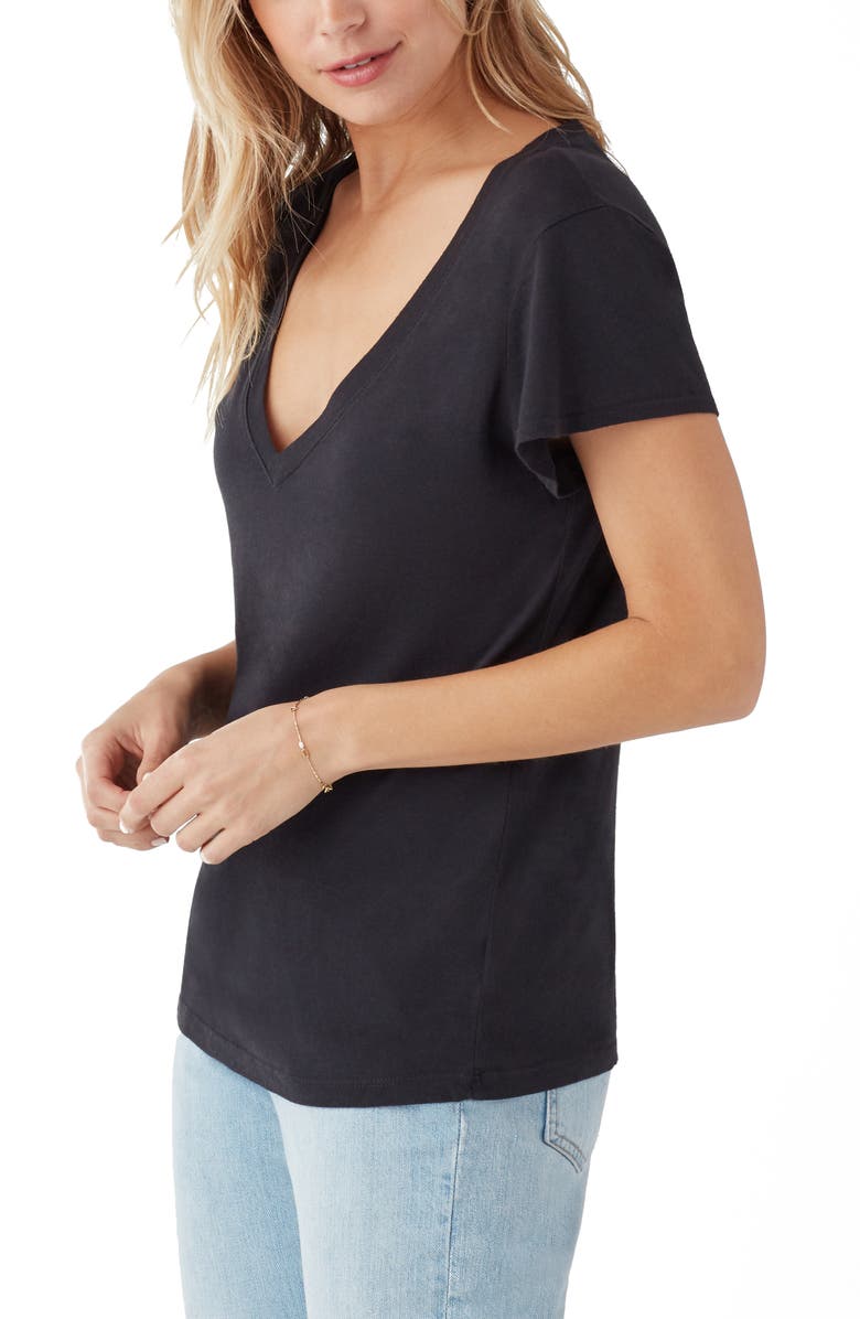 Splendid Kate V-Neck T-Shirt, Alternate, color, Black