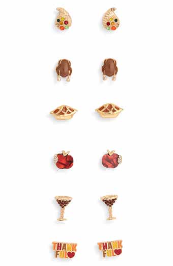 Set of 6 Fall Stud Earrings