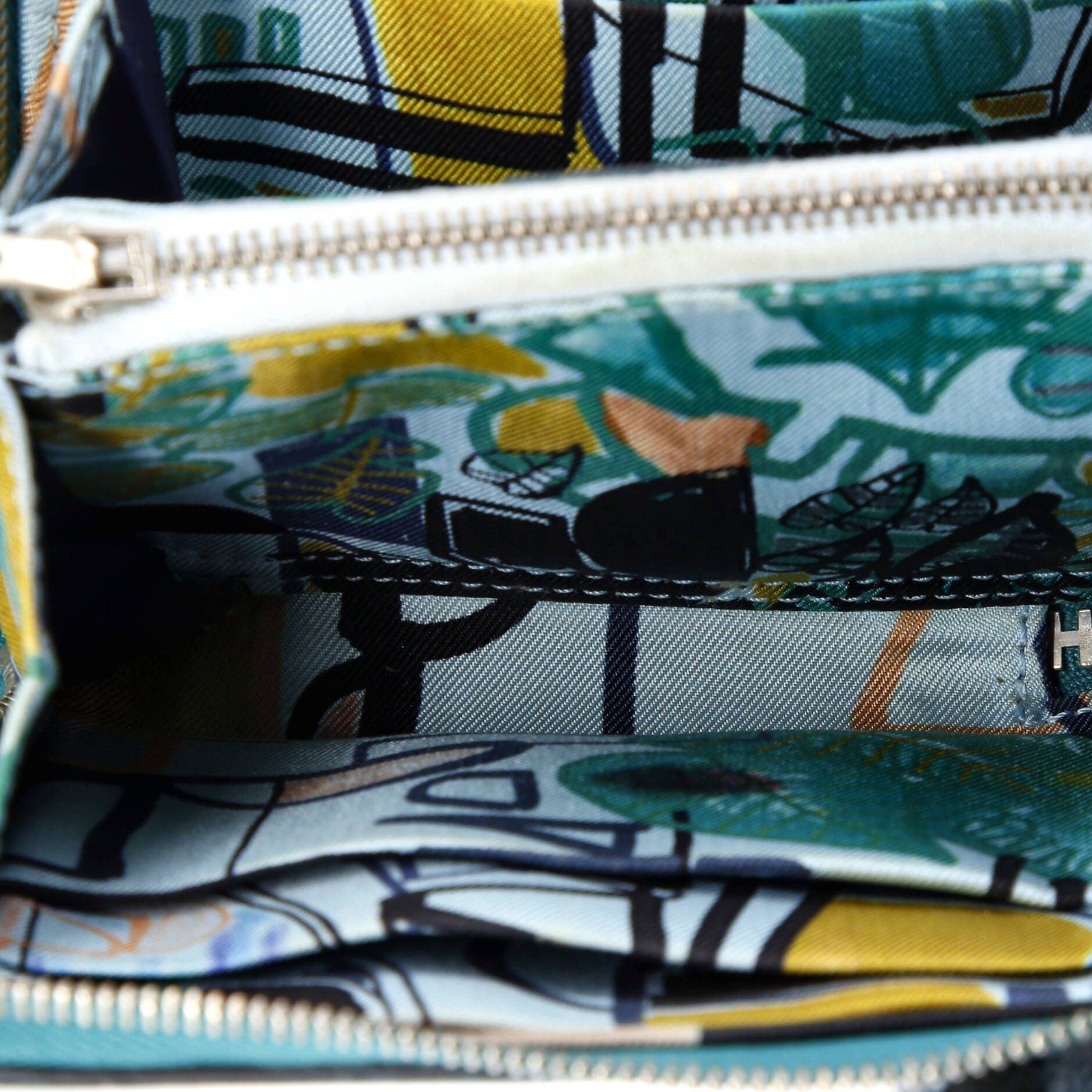 Pre-Owned Hermes Azap Zip Around Wallet Silk'in Epsom Compact, Alternate, color, Bleu Paon