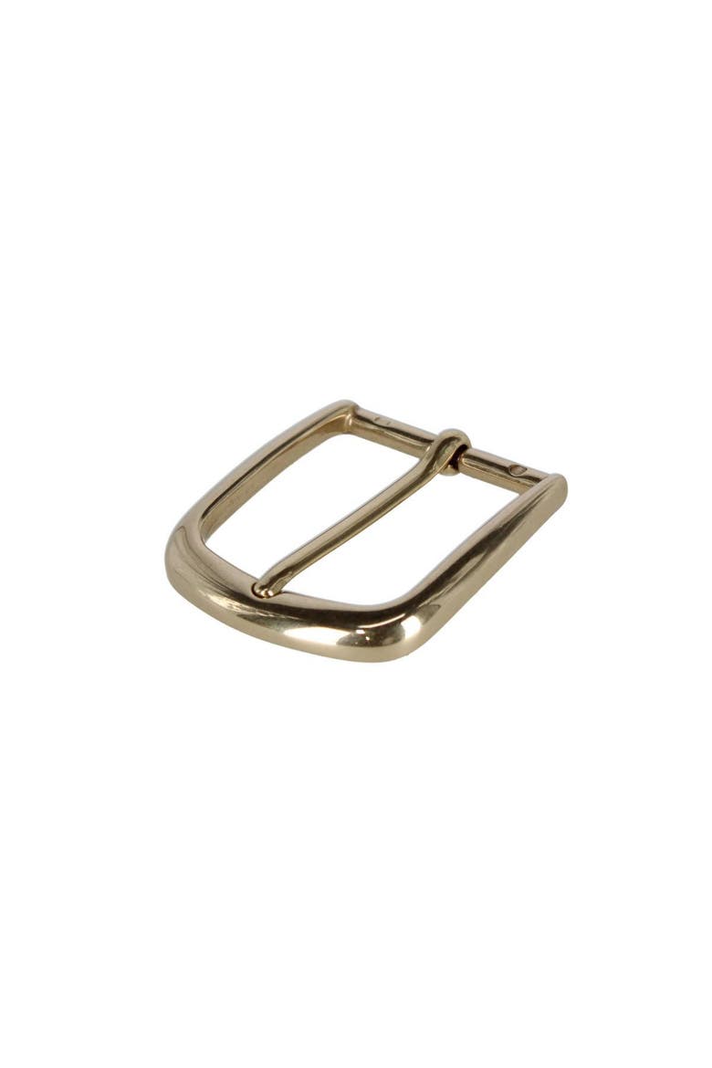 35mm Solid Brass Italian Classic Rounded Harness Belt Buckle, Alternate, color, Polished Brass