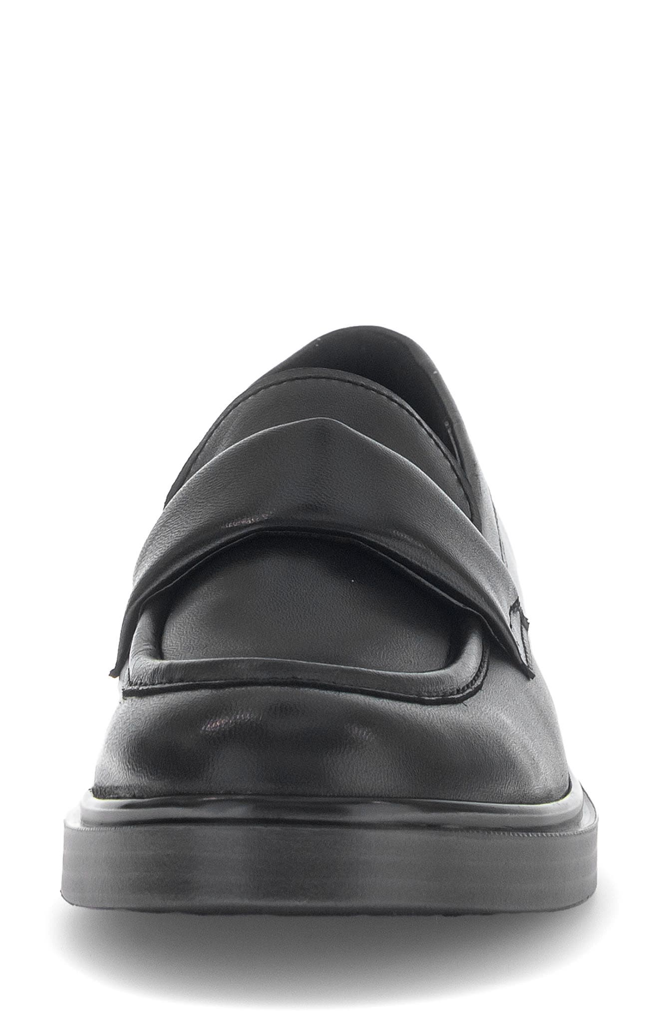 Gabor Leather Loafer, Alternate, color, Black