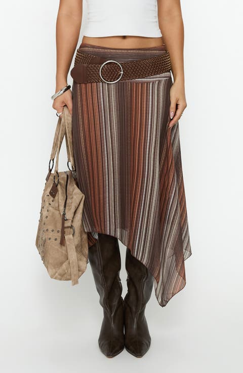 Massino Asymmetrical Midi Skirt
