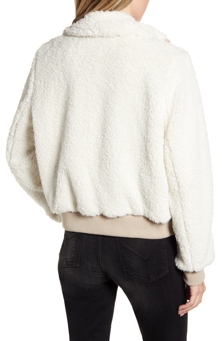 cupcakes and cashmere Kendal Reversible Faux Suede & Fleece Bomber Jacket, Alternate, color,