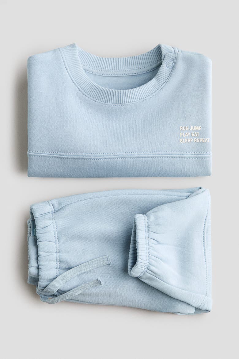 2-piece Sweatshirt And Joggers Set, Alternate, color, Light blue/Run Jump