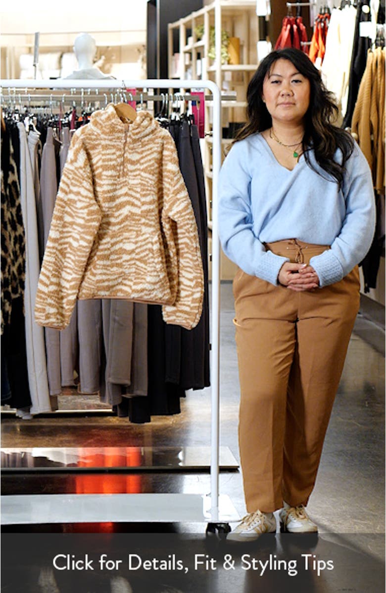 Kids' Just in Time Hooded Faux Shearling Quarter Zip Pullover, sales video thumbnail