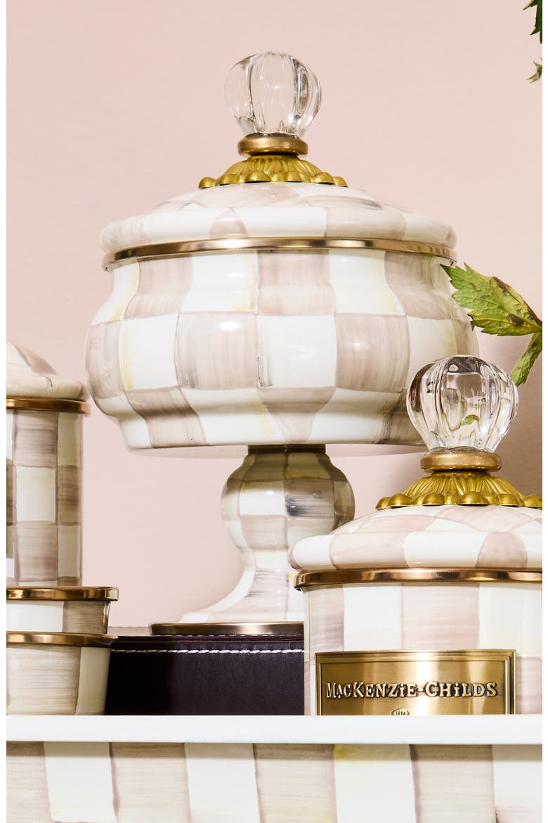 Mocha Check Enameled Steel Curiosity Pot, Alternate, color, MOCHA