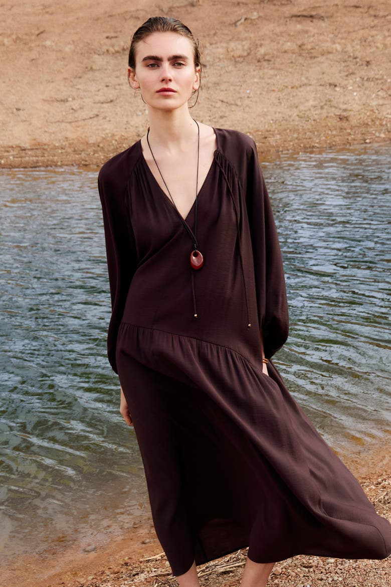 Oversized Tunic Dress, Main, color, Dark brown