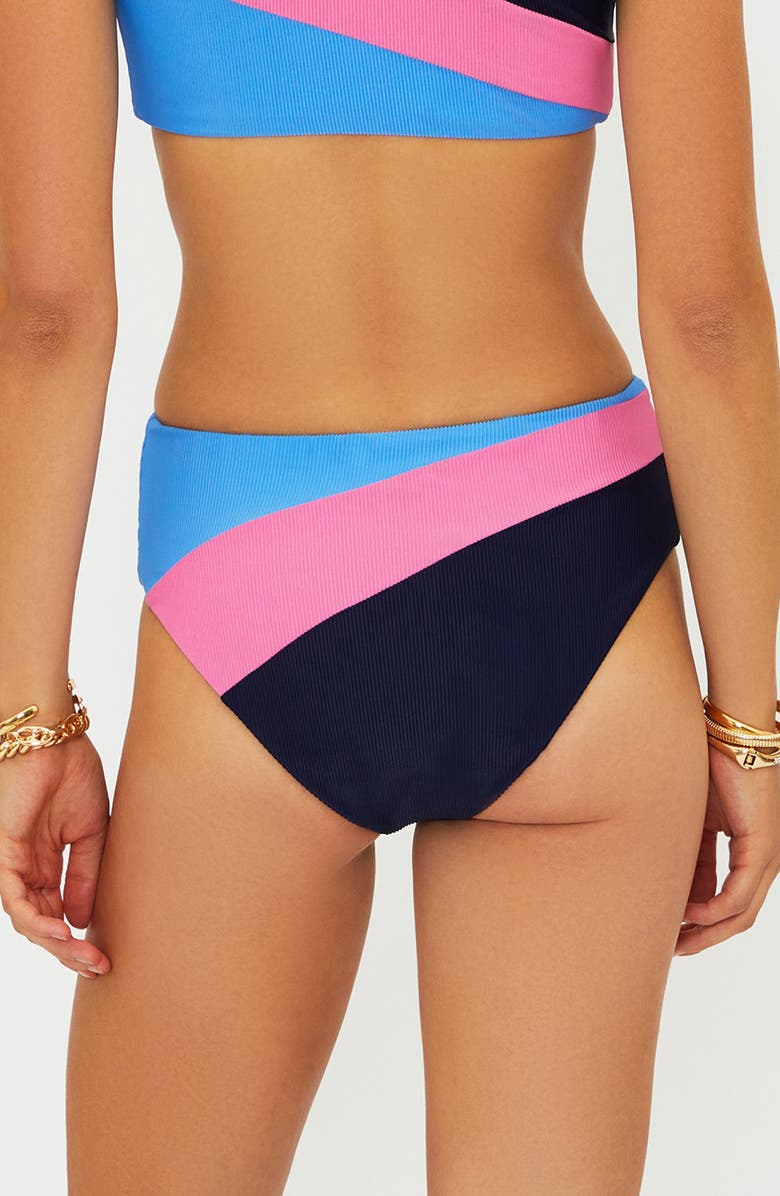 Beach Riot Evie Rib Colorblock Bikini Bottoms, Alternate, color, Paradise Harbor Colorblock
