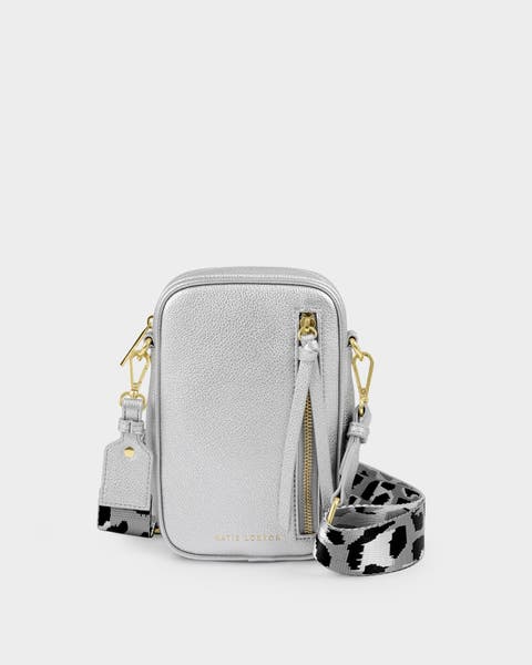 Hallie Small Crossbody Bag in Silver