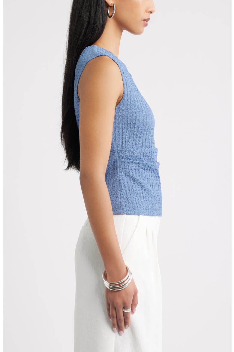 Twisted Shoulder Textured Tank, Alternate, color, BLUE UMBRA