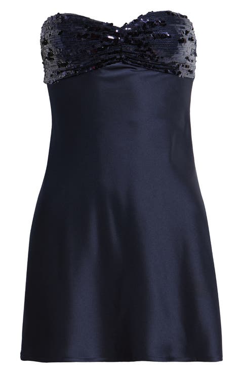 See the Vision Strapless Sequined Bust Minidress