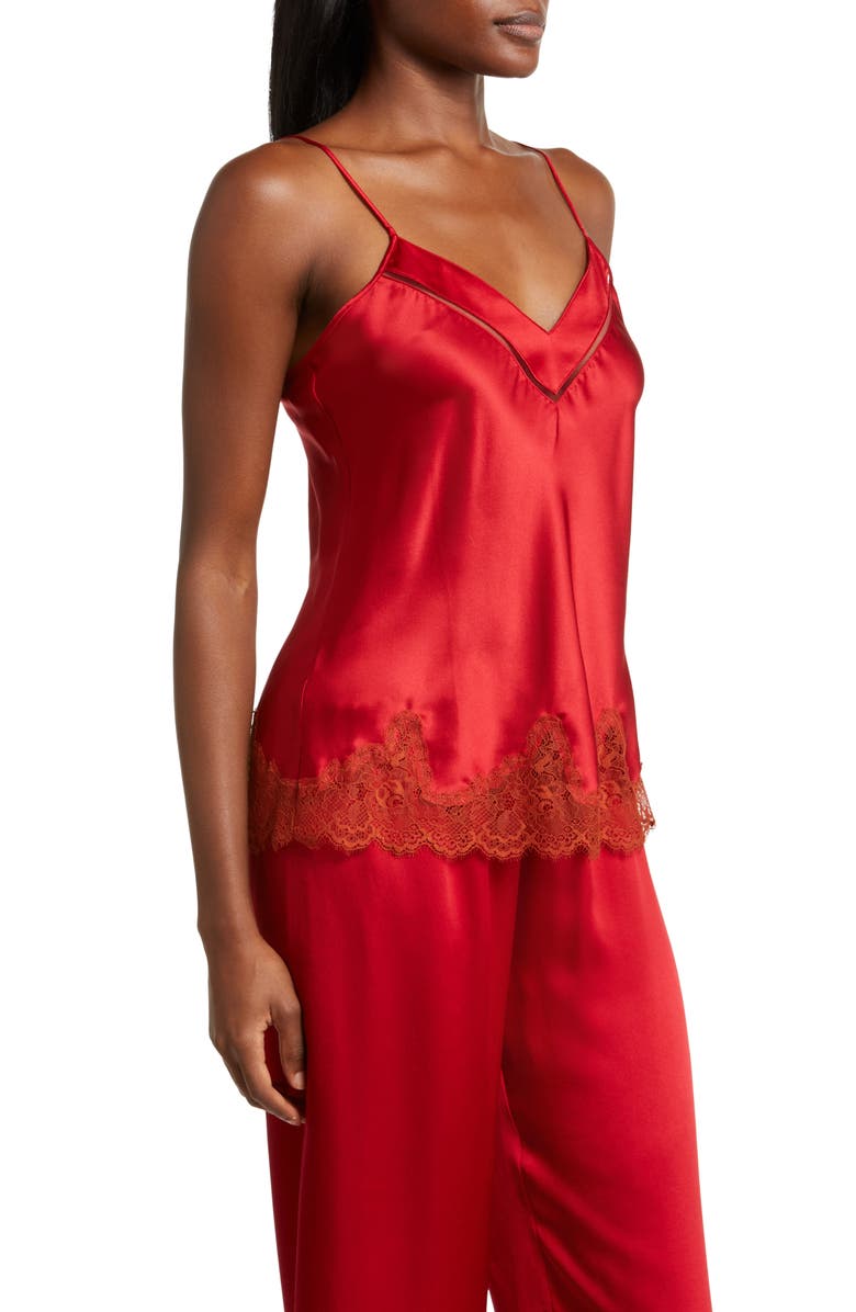 Simone Perele Nocturne Lace Trim Satin Camisole, Alternate, color, 