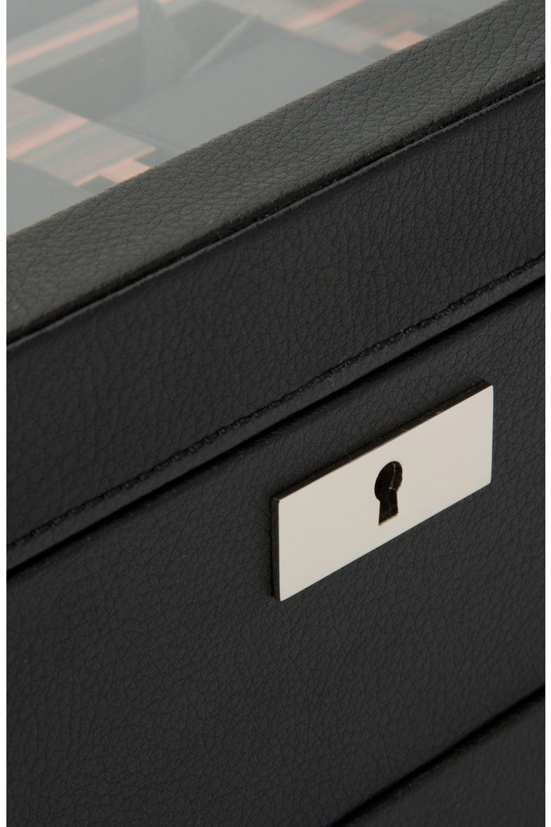 Roadster 10 Piece Watch Box with Drawer, Alternate, color, BLACK