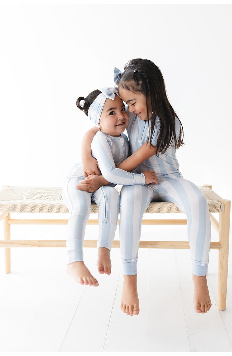 Charlie Lou Baby<sup>®</sup> Cotton Candy Stripes Double Zipper Convertible Romper, Alternate, color, Blue