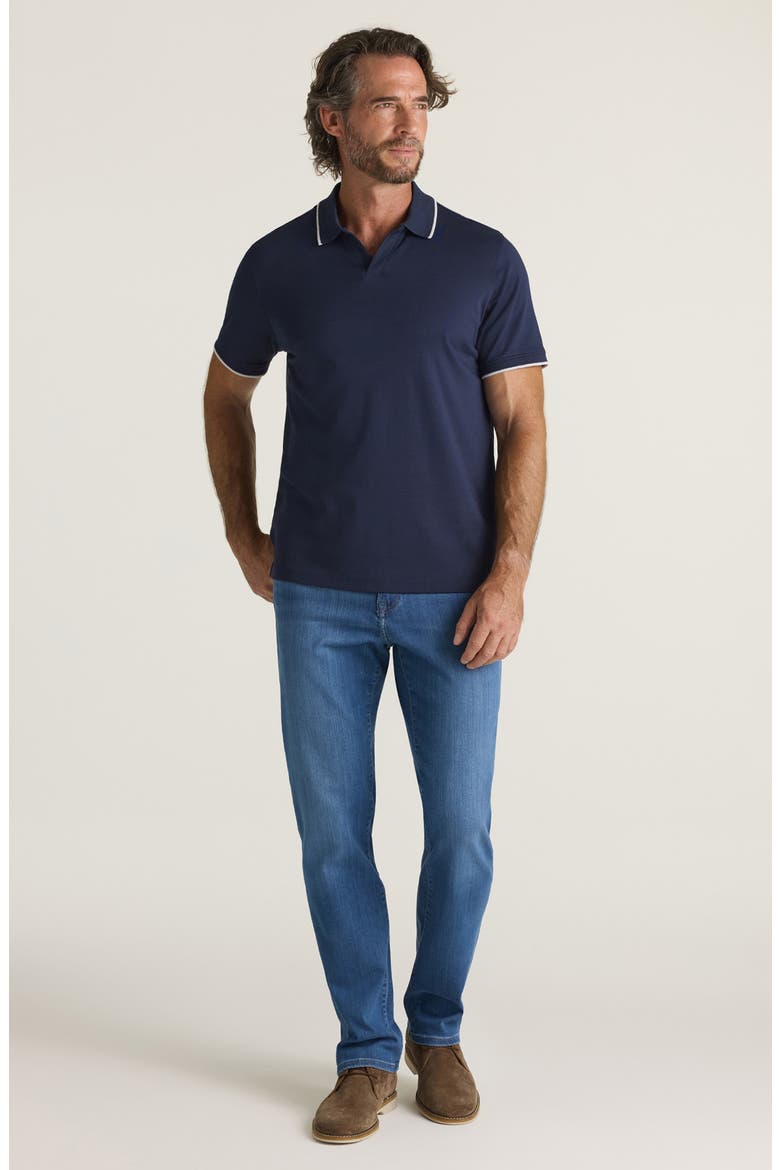 Riviera Tipped Pima Cotton Polo, Alternate, color, NAVY