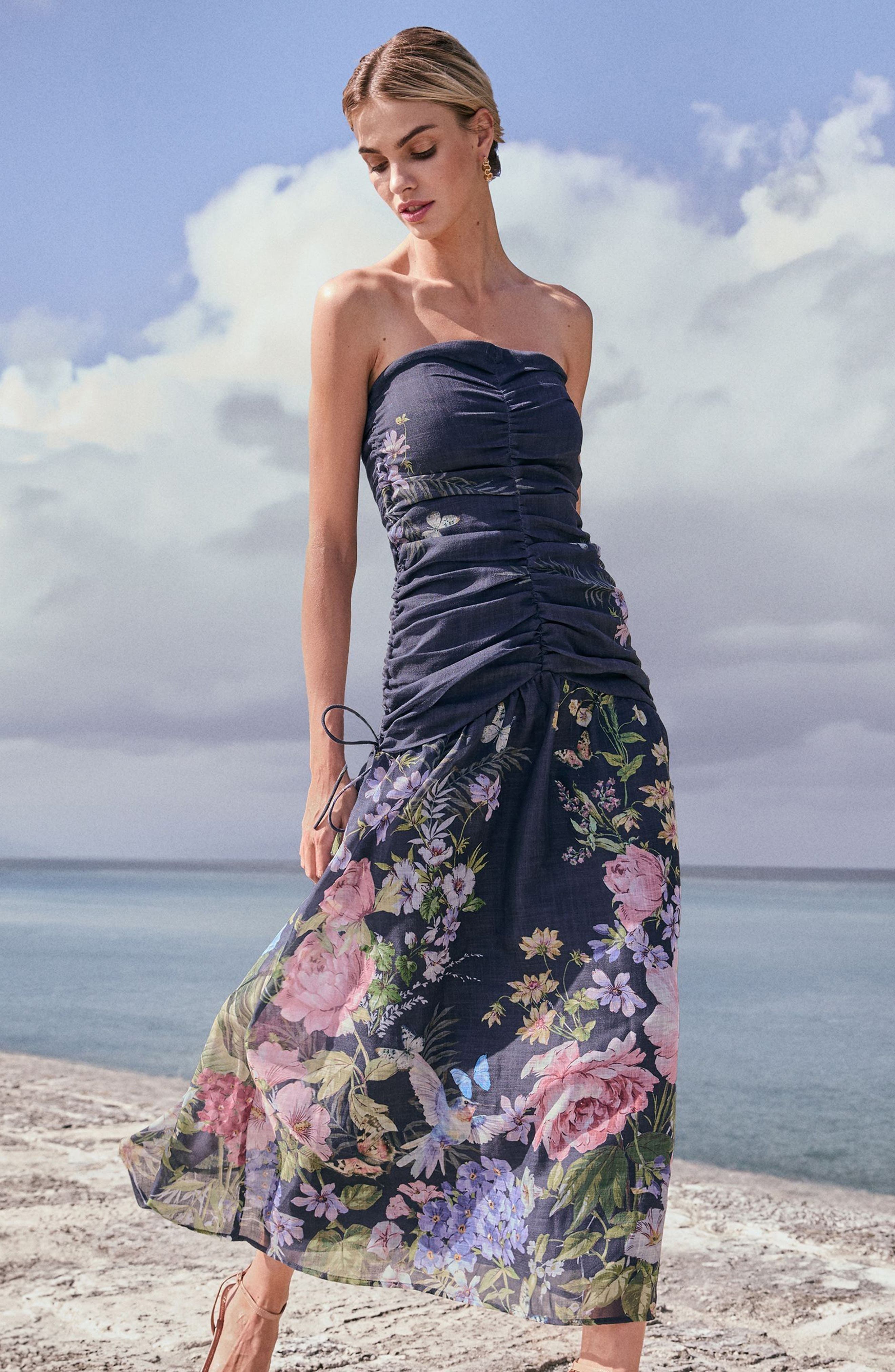 summer bandeau maxi dress Boho Chic Bandeau Off Shoulder Maxi Dress Mauve / S