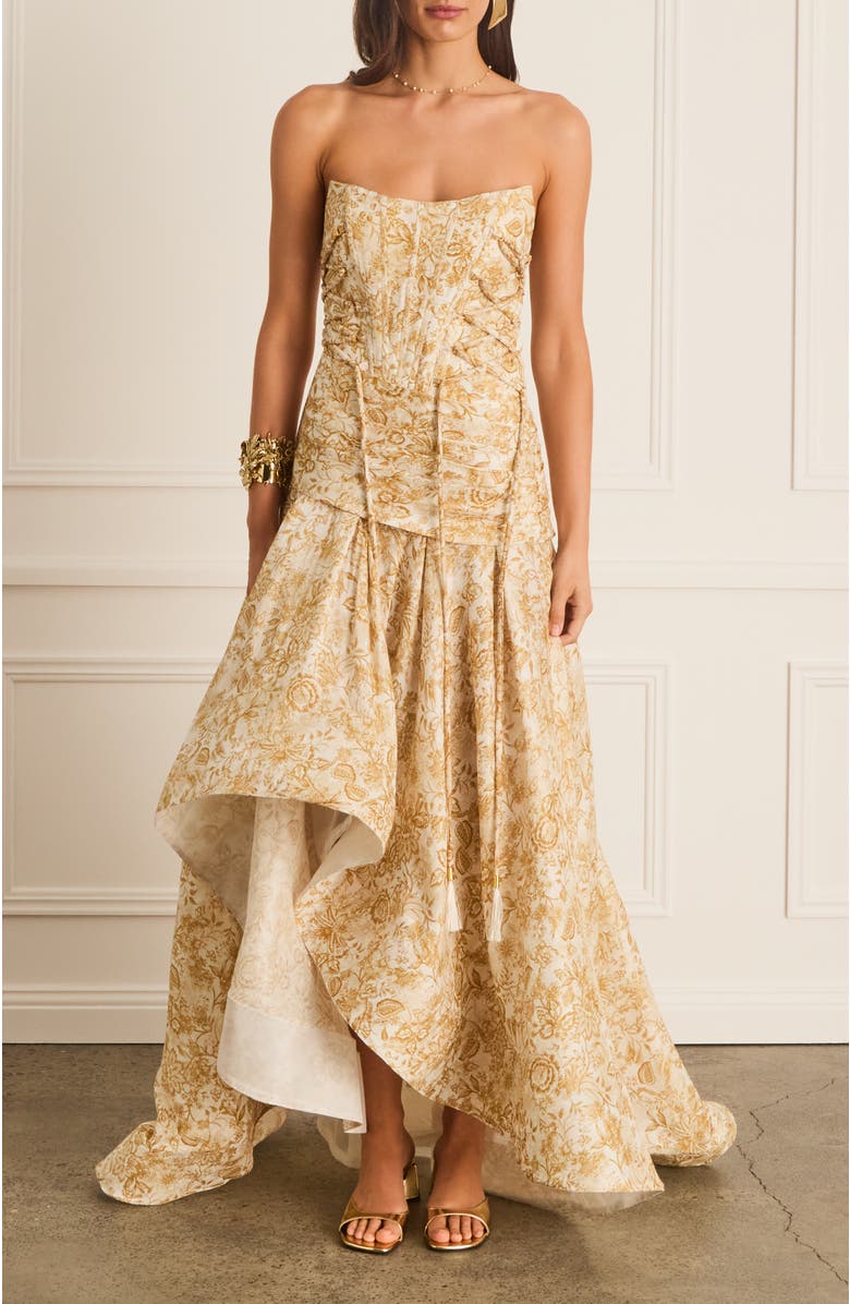 Aqua Blu Luminary Victoria Dress, Main, color, Gold