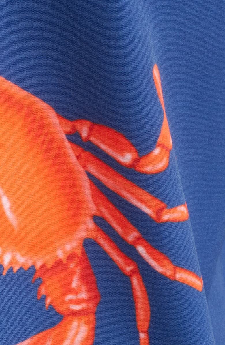 MAVRANS Crab Weekend Short Sleeve Performance Button-Up Shirt, Alternate, color, Blue/ Red