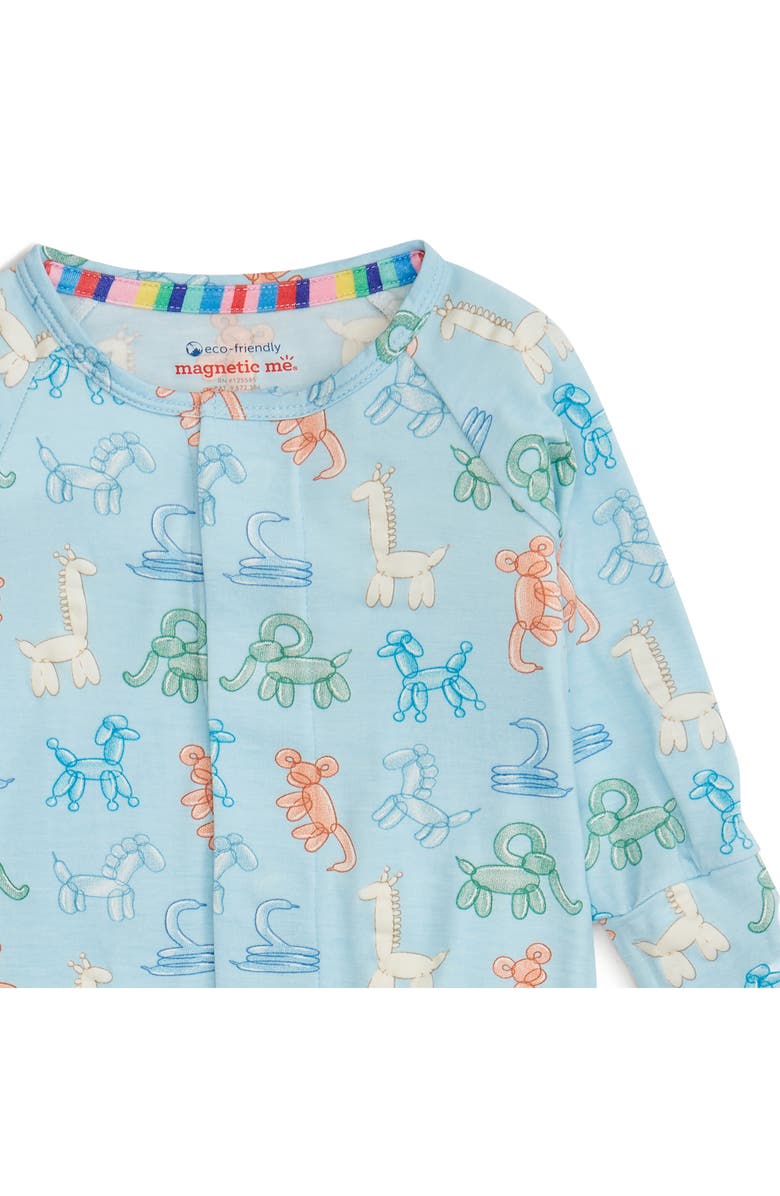 Magnetic Me Blue Party Animals Glow in the Dark Convertible Footie, Alternate, color, Blue Party Animals Glow In The