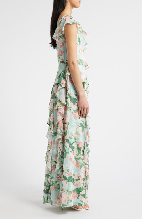 ELIZA J ELIZA J FLORAL RUFFLE MAXI DRESS 