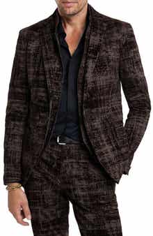 John Varvatos Dalton Slim Fit Flocked Sport Coat with Removable Vest