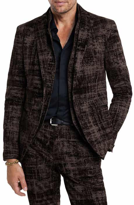 John Varvatos Dalton Slim Fit Flocked Sport Coat with Removable Vest