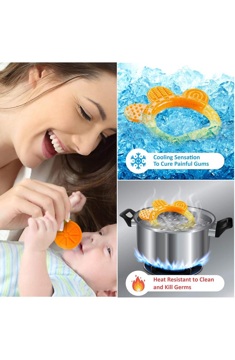 Sperric Silicone Baby Teethers Freezer Safe Gift Set, 6-Piece, Alternate, color, 