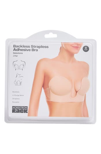 Shop Nordstrom Rack Backless Strapless Adhesive Underwire Bra In Beige