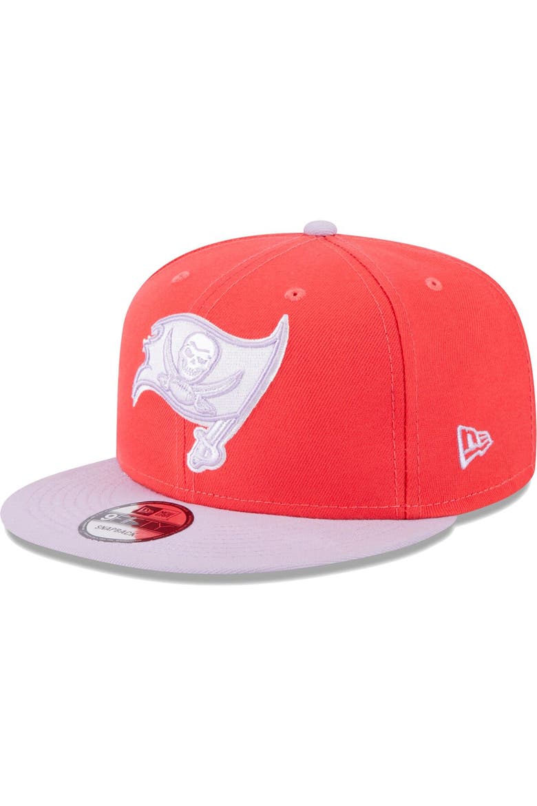 Men's New Era Red/Lavender Tampa Bay Buccaneers Two-Tone Color Pack 9FIFTY Snapback Hat, Main, color, Red