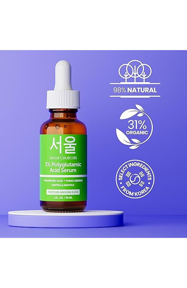 Seoul Ceuticals Korean Skincare 3% Poluglutamic Acid Serum, Alternate, color, Clear