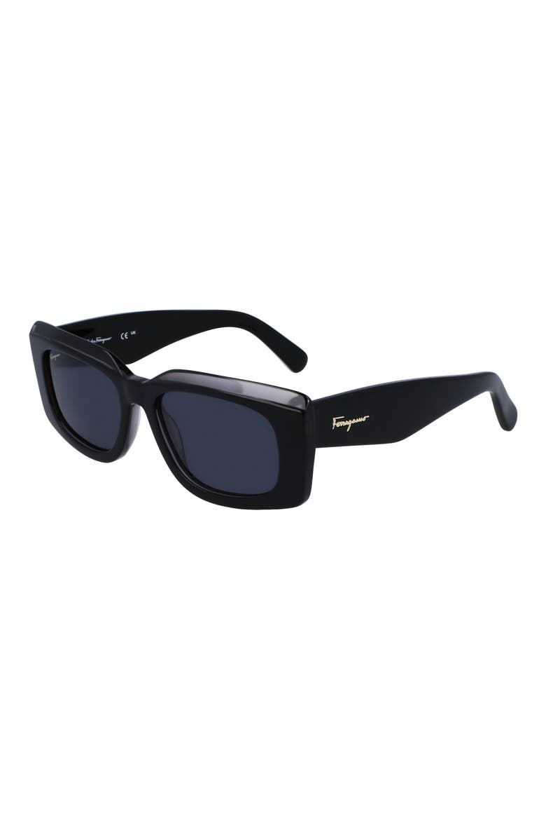 54mm Rectangular Sunglasses, Alternate, color, DARK GREY/ GREY