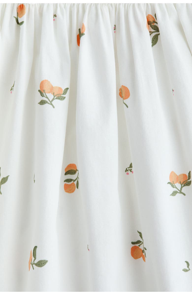 H&M Printed Cotton Dress, Alternate, color, White/Peaches