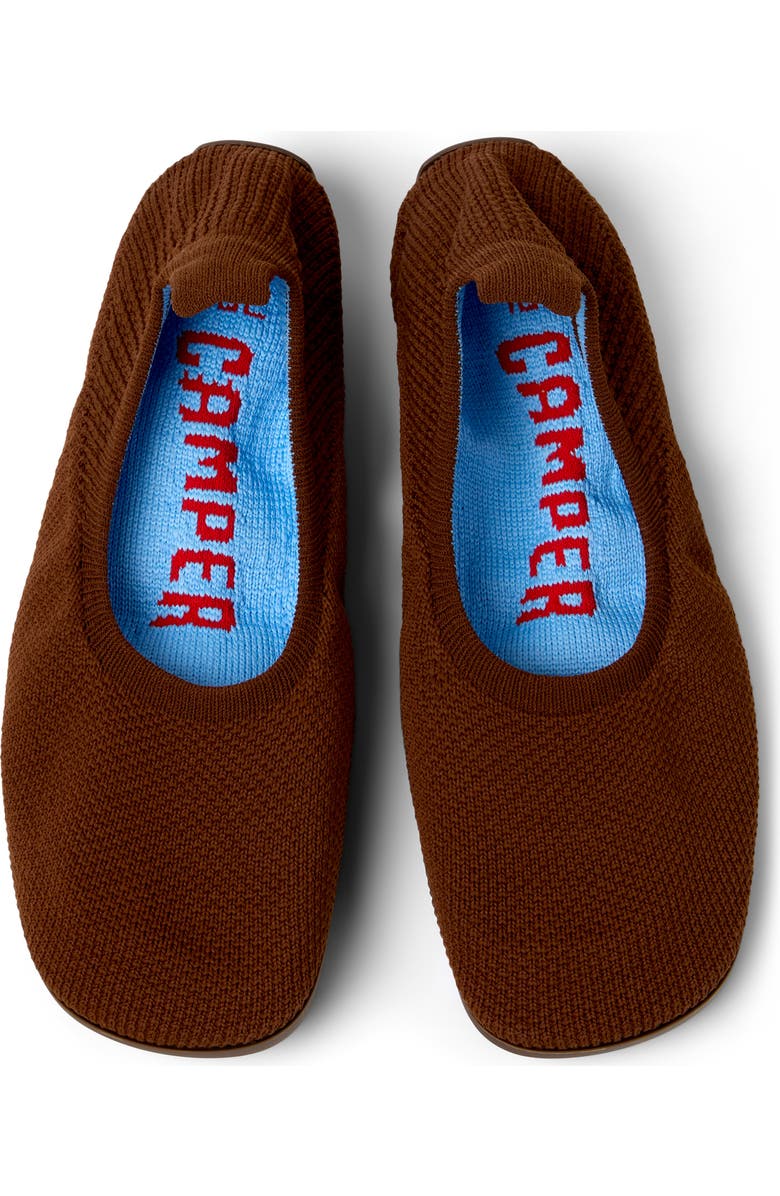 Camper Right Niko Ballerina Flat, Alternate, color, Medium Brown