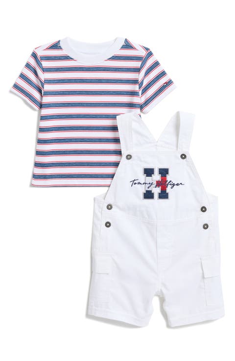 Striped T-Shirt & Overalls Set (Baby)