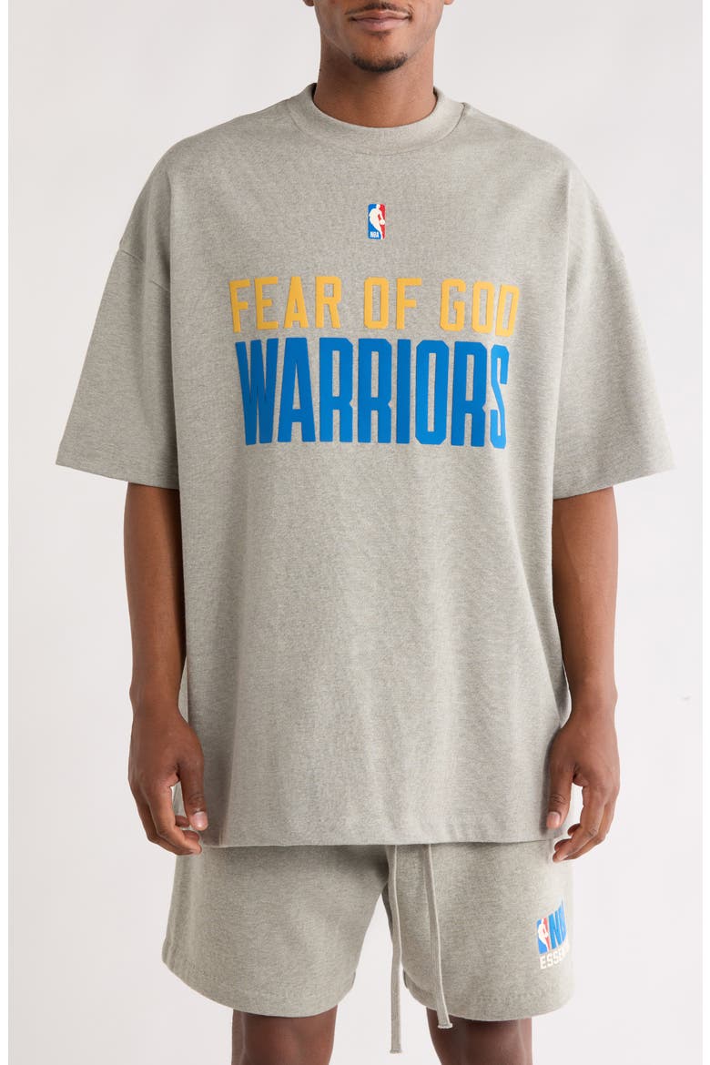 x NBA '90s Fit Warriors Graphic T-Shirt, Main, color, CONCRETE HEATHER