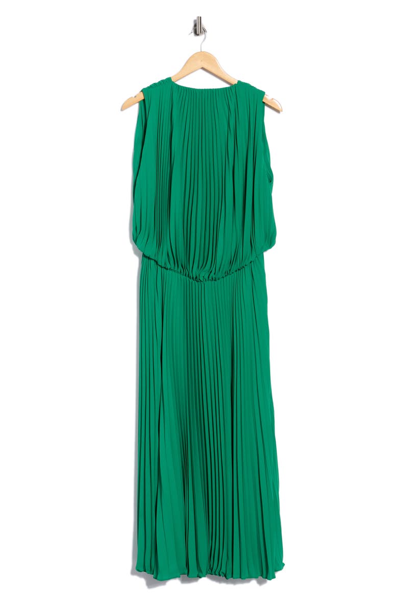 Pleated Maxi Dress, Alternate, color, GREEN